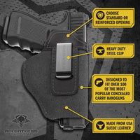 Load image into Gallery viewer, The Ultimate Suede Leather IWB Holster Large Size | Fits S&W Shield/Glock/XD - Lifetime Warranty - Made in USA