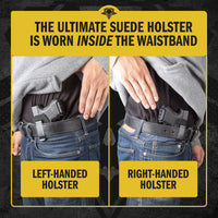 Load image into Gallery viewer, The Ultimate Suede Leather IWB Holster Large Size | Fits S&W Shield/Glock/XD - Lifetime Warranty - Made in USA
