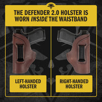 Load image into Gallery viewer, The Defender Leather IWB Holster - S&W Shield/Glock/XD Handguns - Lifetime Warranty - Made in USA