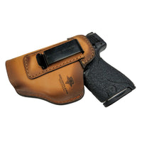 Load image into Gallery viewer, The Defender Leather IWB Holster - S&amp;W Shield/Glock/XD Handguns - Lifetime Warranty - Made in USA
