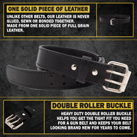 Load image into Gallery viewer, The "Double Tap" Gun Belt | Made in USA | Lifetime Warranty | 14 oz Full Grain Leather CCW Belt