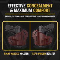 Load image into Gallery viewer, The Ultimate Leather Gun Holster | 3 Slot Pancake Style Belt Holster | Handmade in the USA! | Fits S&W Shield/Glock/XD - Lifetime Warranty