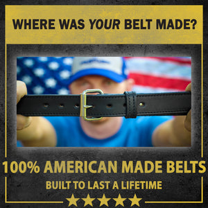 The "Double Tap" Gun Belt | Made in USA | Lifetime Warranty | 14 oz Full Grain Leather CCW Belt