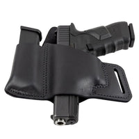 Load image into Gallery viewer, Comfort Carry Leather Holster &amp; Mag Pouch Combo | Made In USA | Lifetime Warranty Holsters Black / Left Handed
