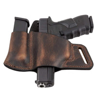 Load image into Gallery viewer, Comfort Carry Leather Holster &amp; Mag Pouch Combo | Made In USA | Lifetime Warranty Holsters Brown / Left Handed
