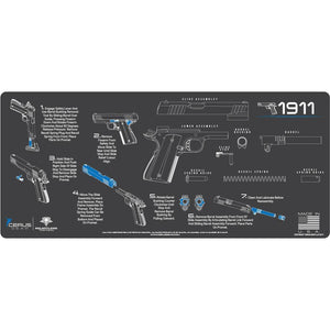 Gun Cleaning Mat - Instructional - Handguns - Made in the USA Tactical Accessories 1911