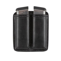 Load image into Gallery viewer, Leather 2 Magazine Holder | Made In USA | Lifetime Warranty | Fits virtually any 9mm, .40, .45 or .380 Pistol Mag | Single or Double Stack | IWB or OWB Tactical Accessories Single Stack / Black