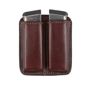 Leather 2 Magazine Holder | Made In USA | Lifetime Warranty | Fits virtually any 9mm, .40, .45 or .380 Pistol Mag | Single or Double Stack | IWB or OWB Tactical Accessories Single Stack / Brown