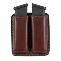 Load image into Gallery viewer, Leather 2 Magazine Holder | Made In USA | Lifetime Warranty | Fits virtually any 9mm, .40, .45 or .380 Pistol Mag | Single or Double Stack | IWB or OWB Tactical Accessories Double Stack / Brown