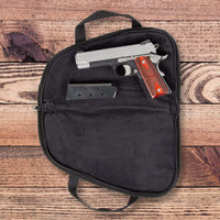 Load image into Gallery viewer, Premium Pistol Case - Relentless Tactical High Quality Black Nylon Revolver & Hand Gun Carrier Zip Bag - Water Resistant with Soft Foam Interior & Zipper - Made in USA with Lifetime Warranty Included Tactical Accessories
