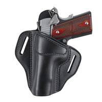 Load image into Gallery viewer, Relentless Tactical Ultimate Leather Holster 2 Slot OWB | Made in USA | Lifetime Warranty | Fits Most 1911 Style Handguns | Kimber - Colt - S & W - Sig Sauer - Remington - Ruger - Springfield & More Holsters Left Handed / Black