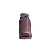 Load image into Gallery viewer, Relentless Tactical Tactical Accessories Leather Magazine Pouch with Spring Steel Belt Clip Double Stack / Brown