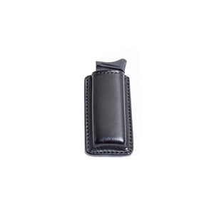 Relentless Tactical Tactical Accessories Leather Magazine Pouch with Spring Steel Belt Clip Single Stack / Black