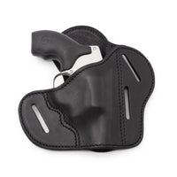 Load image into Gallery viewer, The Ultimate Leather Gun Holster | 3 Slot Pancake Style Belt Holster | Handmade in the USA! | J-Frame & 38 special - Lifetime Warranty