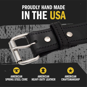 Ultimate Steel Core Concealed Carry Leather Gun Belt - Lifetime Warranty - Made In USA