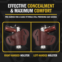 Load image into Gallery viewer, The Ultimate Leather Gun Holster | 3 Slot Pancake Style Belt Holster | Handmade in the USA! | Fits all 1911 Style Handguns