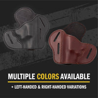 Load image into Gallery viewer, The Ultimate Leather Gun Holster | 3 Slot Pancake Style Belt Holster | Handmade in the USA! | J-Frame & 38 special - Lifetime Warranty