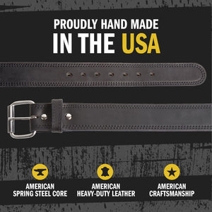 The Colossal Concealed Carry CCW Gun Belt - Black - 1 3/4 inch - Made in USA - Lifetime Warranty