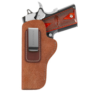 The Ultimate Suede Leather IWB Holster - Fits All 1911's - Lifetime Warranty - Made in USA