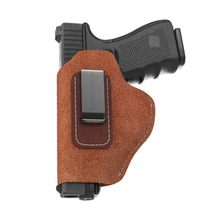 The Ultimate Suede Leather IWB Holster Large Size | Fits S&W Shield/Glock/XD - Lifetime Warranty - Made in USA