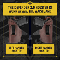 Load image into Gallery viewer, Defender 2.0 IWB Gun Holster | Fits Full Size, Compact, 1911 w/ Trigger or Under Barrel Attachments
