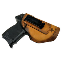Load image into Gallery viewer, The Defender Leather IWB Holster - Fits Ruger LCP, LCP2, Sig P238, P290, S&amp;W Bodyguard .380 and Most .380&#39;s - Lifetime Warranty - Made in USA

