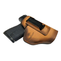 Load image into Gallery viewer, The Defender Leather IWB Holster - S&amp;W Shield/Glock/XD Handguns - Lifetime Warranty - Made in USA

