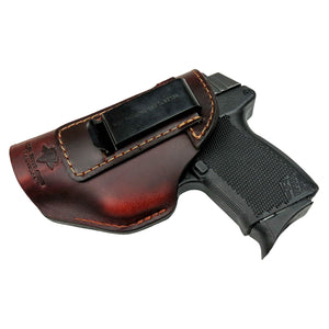 The Defender Leather IWB Holster | Fits Glock 42 | P365 | Hellcat | Lifetime Warranty | Made in USA