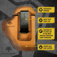 Load image into Gallery viewer, Clearance!!! The Defender Leather IWB Holster - S&amp;W Shield/Glock/XD Handguns - Made in USA
