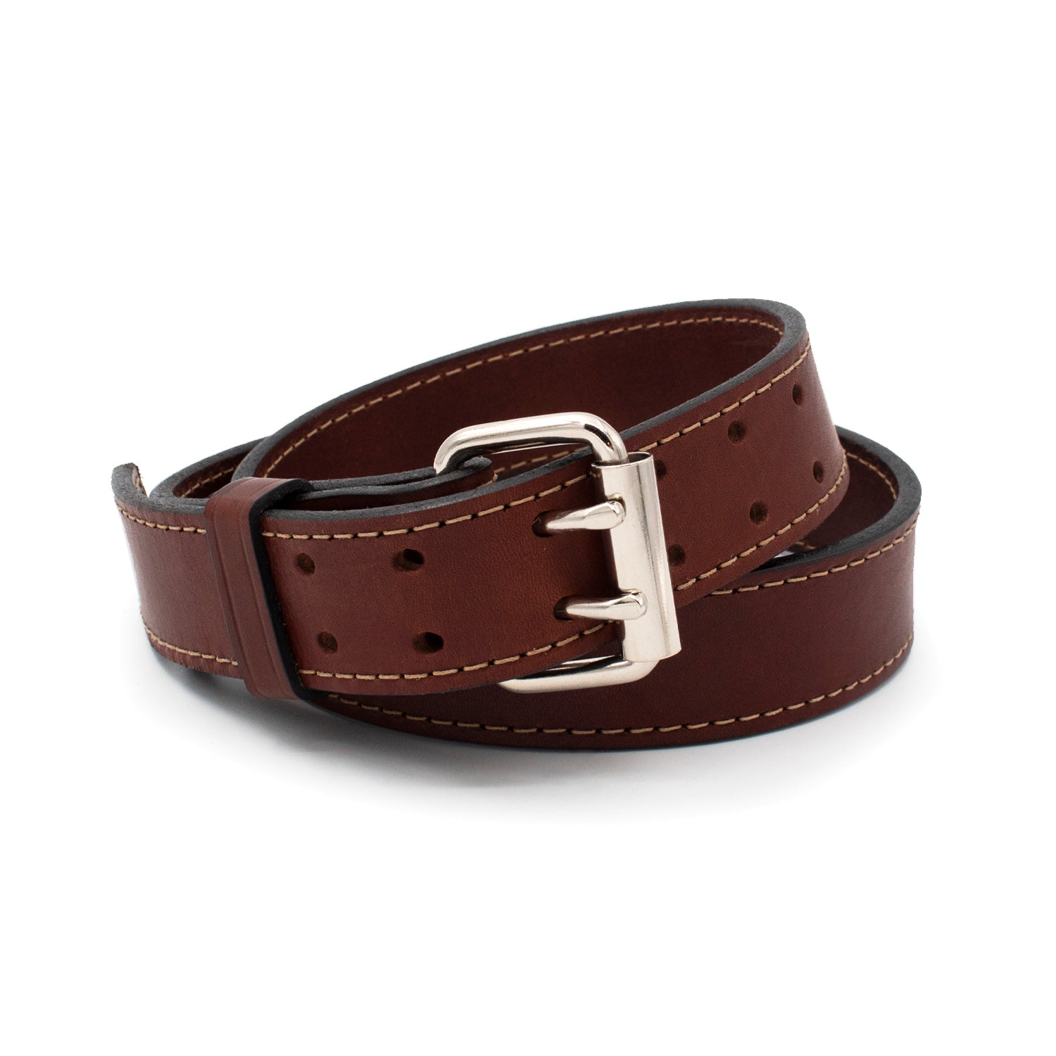 Double Bends Full Grain Thick Leather Strips - Brown
