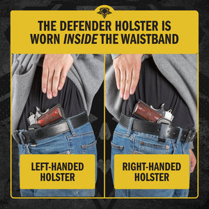 The Defender Leather IWB Holster - Fits All 1911 Style Handguns - Lifetime Warranty - Made in USA