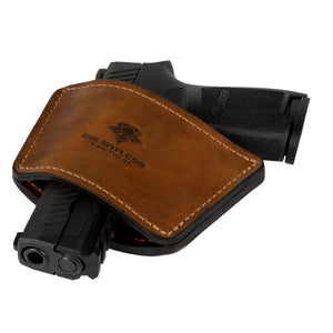 Clearance!!! Dual Threat IWB / OWB Universal Belt Slide Holster | Made in USA | Ambidextrous Leather Holster