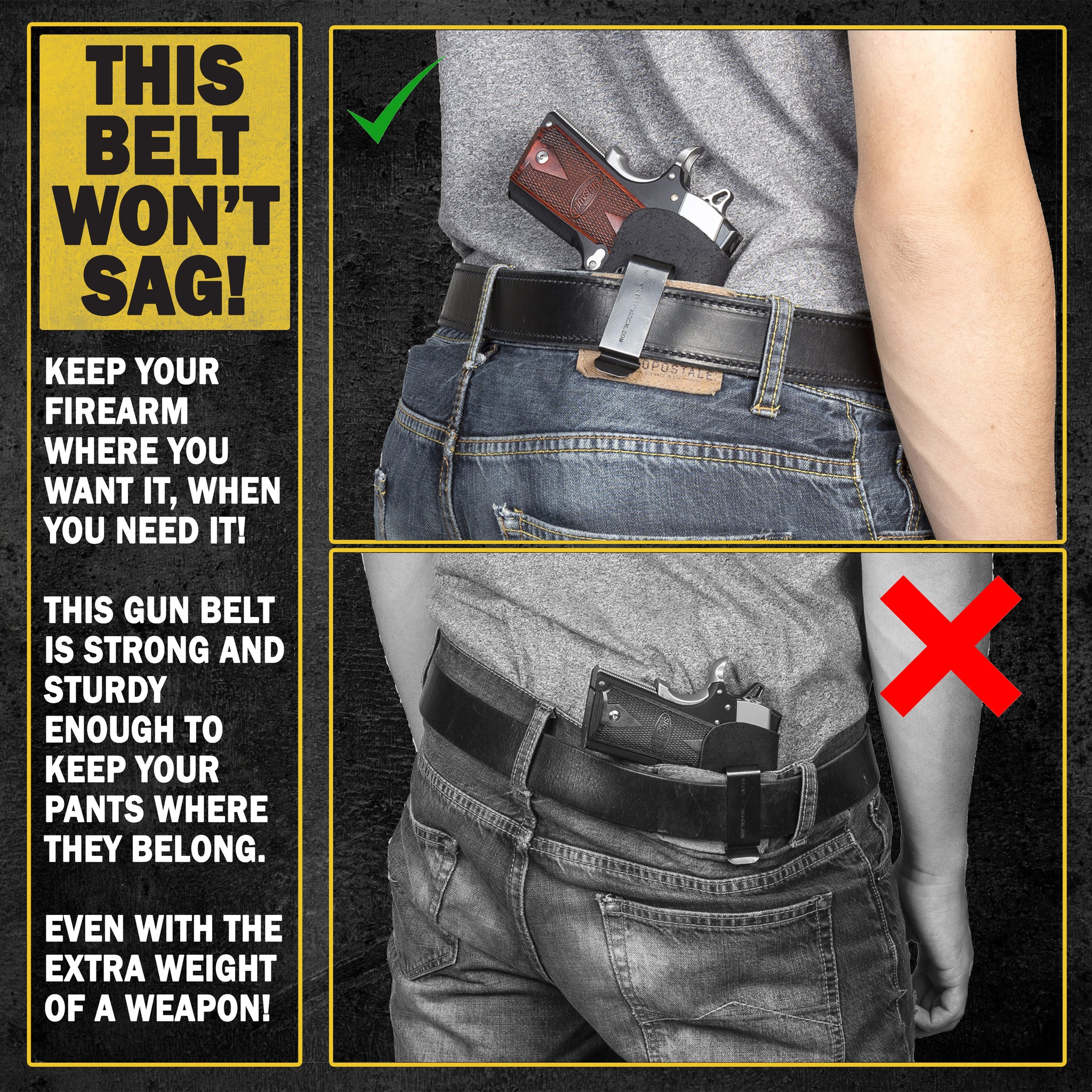 The Ultimate Concealed Carry Gun Belt, Black