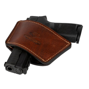 Clearance!!! Dual Threat IWB / OWB Universal Belt Slide Holster | Made in USA | Ambidextrous Leather Holster