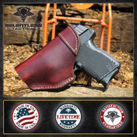 Load image into Gallery viewer, The Defender Leather IWB Holster - Fits Ruger LCP, LCP2, Sig P238, P290, S&amp;W Bodyguard .380 and Most .380&#39;s - Lifetime Warranty - Made in USA
