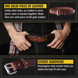 The Guardian Gun Belt - Made in USA - Lifetime Warranty - 14 oz Leather