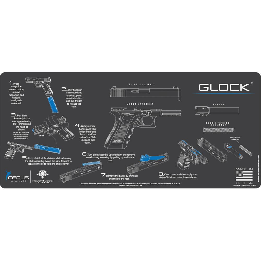 Gun Cleaning Mat - Instructional - Handguns - Made in the USA Tactical Accessories Glock