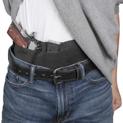 Relentless Tactical Holsters Hidden Agenda Belly Band Concealed Carry Holster - Fits All Handguns Midnight Black / Small (24-28 inches) / With Zipper