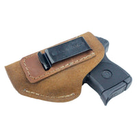 Load image into Gallery viewer, Relentless Tactical Holsters The Ultimate Suede Leather IWB Holster - LC9/Kahr CM9 - Lifetime Warranty - Made in USA Inside the Waistband - Left Handed / Brown
