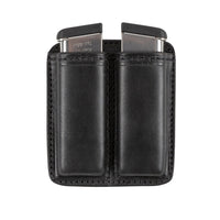 Load image into Gallery viewer, Leather 2 Magazine Holder | Made In USA | Lifetime Warranty | Fits virtually any 9mm, .40, .45 or .380 Pistol Mag | Single or Double Stack | IWB or OWB Tactical Accessories Single Stack / Black
