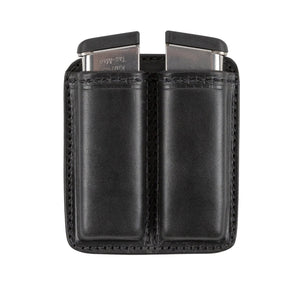 Leather 2 Magazine Holder | Made In USA | Lifetime Warranty | Fits virtually any 9mm, .40, .45 or .380 Pistol Mag | Single or Double Stack | IWB or OWB Tactical Accessories Single Stack / Black