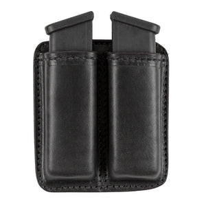 Leather 2 Magazine Holder | Made In USA | Lifetime Warranty | Fits virtually any 9mm, .40, .45 or .380 Pistol Mag | Single or Double Stack | IWB or OWB Tactical Accessories Double Stack / Black