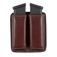 Load image into Gallery viewer, Leather 2 Magazine Holder | Made In USA | Lifetime Warranty | Fits virtually any 9mm, .40, .45 or .380 Pistol Mag | Single or Double Stack | IWB or OWB Tactical Accessories Double Stack / Brown
