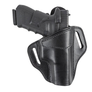 Relentless Tactical Holsters Relentless Tactical Ultimate Leather Holster 2 Slot OWB | Made in USA | Lifetime Warranty | For GLOCK 17 19 22 26 32 33 / S&W M&P Shield / Springfield XD & XDS / Plus All Similar Sized Handguns Right Handed / Black