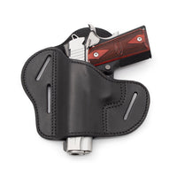 Load image into Gallery viewer, The Ultimate Leather Gun Holster | 3 Slot Pancake Style Belt Holster | Handmade in the USA! | Fits all 1911 Style Handguns
